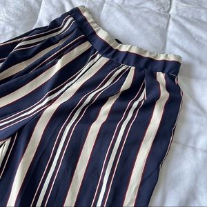 Striped High Rise Wide Leg Pants Size Medium